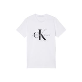 Calvin Klein Jeans J30J320935-YAF CORE MONOGRAM Beyaz Erkek Bisiklet Yaka Düz T-shirt