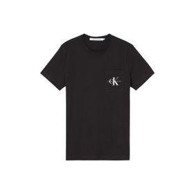 Calvin Klein Jeans J30J320936-BEH Core Monogram Pocket Siyah Erkek Bisiklet Yaka Düz T-Shirt
