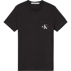 Calvin Klein Jeans J30J320936-BEH Core Monogram Pocket Siyah Erkek Bisiklet Yaka Düz T-Shirt