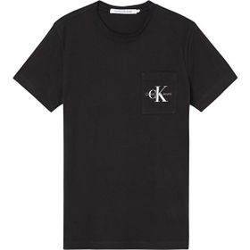 Calvin Klein Jeans J30J320936-BEH Core Monogram Pocket Siyah Erkek Bisiklet Yaka Düz T-Shirt
