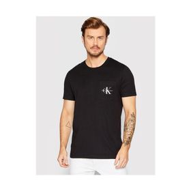 Calvin Klein Jeans J30J320936-BEH Core Monogram Pocket Siyah Erkek Bisiklet Yaka Düz T-Shirt