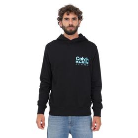Calvin Klein Jeans J30J324219BEH Kapüşon Yaka Siyah Erkek Sweatshirt