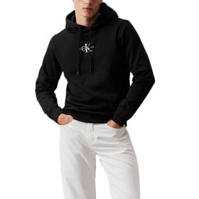 Calvin Klein Jeans Monologo Hoodie Siyah Erkek Sweatshirt
