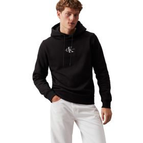 Calvin Klein Jeans Monologo Hoodie Siyah Erkek Sweatshirt