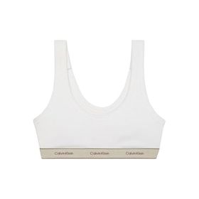 Calvin Klein LV00QF8365 Logolu Elastik Bantlı Beyaz Bralette Sütyen