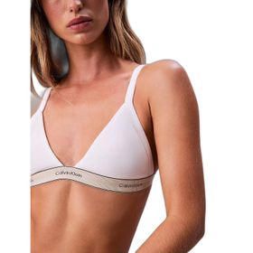 Calvin Klein LV00QF8369 Logolu Elastik Bantlı Triangle Beyaz Sütyen