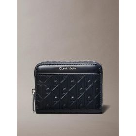 Calvin Klein LV04F1081G-UB1 Amblemli Tamamı Baskılı Kabartmalı Fermuarlı Kadın Siyah Cüzdan