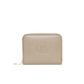 Calvin Klein LV04F1154G-VFU Bold CK Orta Boy Fermuarlı Kadın Kahverengi Cüzdan
