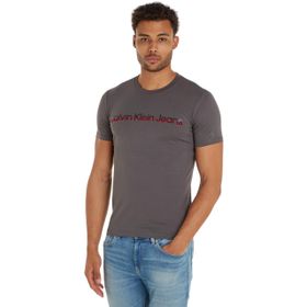 Calvin Klein Mixed institutional logo TEE Gri Erkek T-shirt