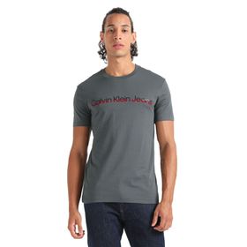 Calvin Klein Mixed institutional logo TEE Gri Erkek T-shirt