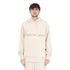 Calvin Klein Monologo Hoodıe Beyaz Erkek Sweatshirt