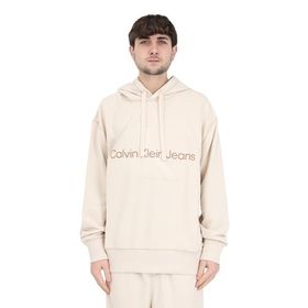 Calvin Klein Monologo Hoodıe Beyaz Erkek Sweatshirt