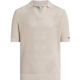 Calvin Klein Open Knit Bej Polo Erkek T-shirt