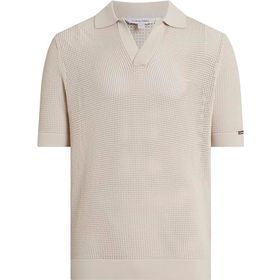 Calvin Klein Open Knit Bej Polo Erkek T-shirt