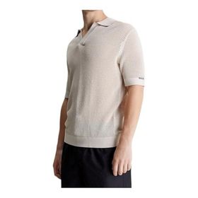 Calvin Klein Open Knit Bej Polo Erkek T-shirt