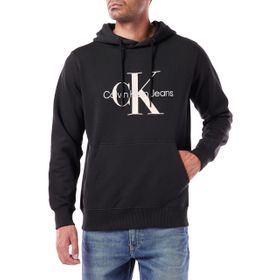 Calvin Klein Seasonal Monologo Regular Siyah Hoodie Erkek Sweatshirt