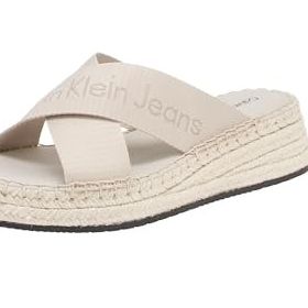 Calvin Klein Sporty Wedge Rope Sandal MR Bej Kadın Sandalet