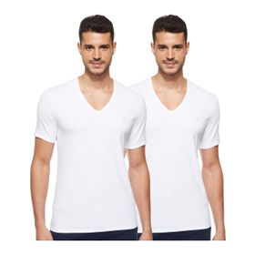 Calvin Klein V Yaka 2'li S Beyaz Erkek T-Shirt