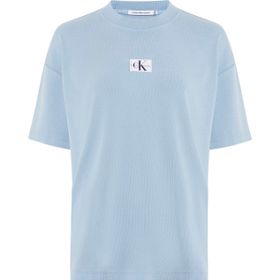 Calvin Klein Washed Rib Label Boyfriend Tee Mavi Kadın T-shirt