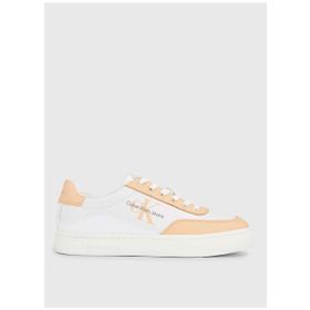 Calvin Klein YW0YW0129602S Beyaz Turuncu Deri Kadın Sneaker
