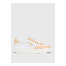 Calvin Klein YW0YW0129602S Beyaz Turuncu Deri Kadın Sneaker