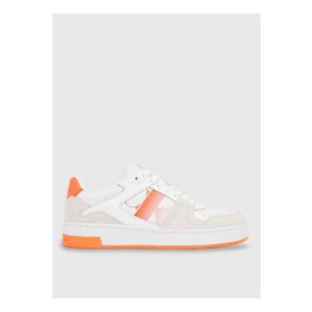 Calvin Klein YW0YW0144602T Beyaz Turuncu Süet Kadın Sneaker