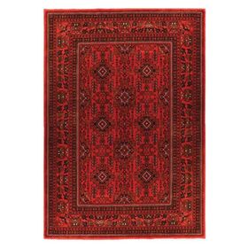 Çam Halı Bambos Plus 902 Kırmızı Yün ve Bambu ile Desenli El Özel Tezgahlarda Üretilen Afgan Halısı