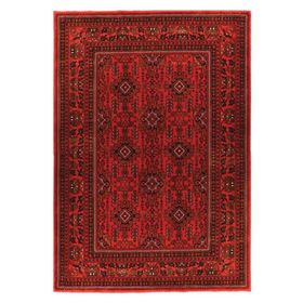 Çam Halı Bambos Plus 902 Kırmızı Yün ve Bambu ile Desenli El Özel Tezgahlarda Üretilen Afgan Halısı
