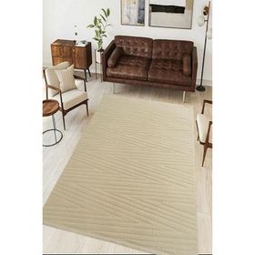 Çam Halı Eyfel 3105 Krem 120x180 cm Romans Halı Modern Desenli Makine Halısı