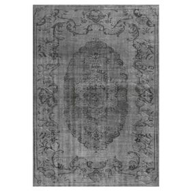 Çam Halı Gloria TD131 Gri Vintage Eskitme Desen Dokuma Saçaklı Kilim