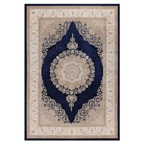 Çam Halı Gloria TD328 Lacivert Klasik Desen Dokuma Saçaklı Kilim