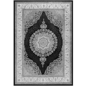 Çam Halı Gloria TD32802 Siyah Klasik Desen Dokuma Saçaklı Kilim