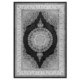Çam Halı Gloria TD32802 Siyah Klasik Desen Dokuma Saçaklı Kilim