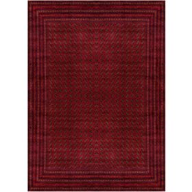 Çam Halı Gloria TD404 Bordo Afgan Desen Dokuma Saçaklı Kilim