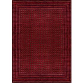 Çam Halı Gloria TD404 Bordo Afgan Desen Dokuma Saçaklı Kilim