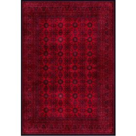 Çam Halı Gloria TD410 Bordo Afgan Desen Dokuma Saçaklı Kilim