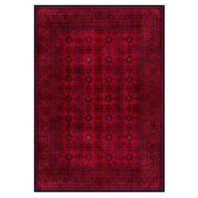 Çam Halı Gloria TD410 Bordo Afgan Desen Dokuma Saçaklı Kilim
