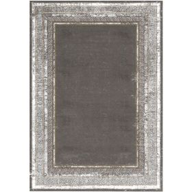 Çam Halı Gloria TD67303 Gri Art Deco Versace Desen Dokuma Saçaklı Kilim