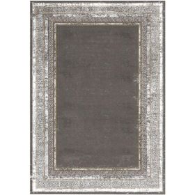 Çam Halı Gloria TD67303 Gri Art Deco Versace Desen Dokuma Saçaklı Kilim