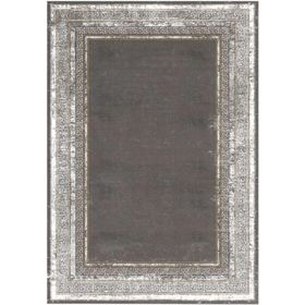 Çam Halı Gloria TD67303 Gri Art Deco Versace Desen Dokuma Saçaklı Kilim