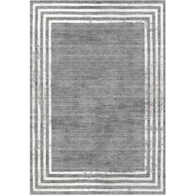 Çam Halı Gloria TD716 Gri Art Deco Modern Desen Dokuma Saçaklı Kilim