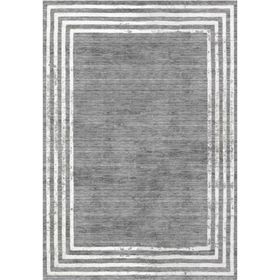 Çam Halı Gloria TD716 Gri Art Deco Modern Desen Dokuma Saçaklı Kilim
