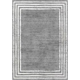 Çam Halı Gloria TD716 Gri Art Deco Modern Desen Dokuma Saçaklı Kilim