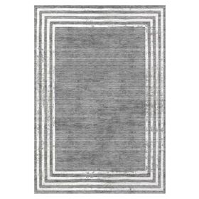 Çam Halı Gloria TD716 Gri Art Deco Modern Desen Dokuma Saçaklı Kilim