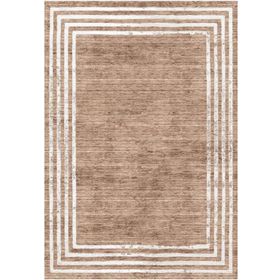 Çam Halı Gloria TD71601 Bej Art Deco Modern Desen Dokuma Saçaklı Kilim