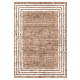 Çam Halı Gloria TD71601 Bej Art Deco Modern Desen Dokuma Saçaklı Kilim
