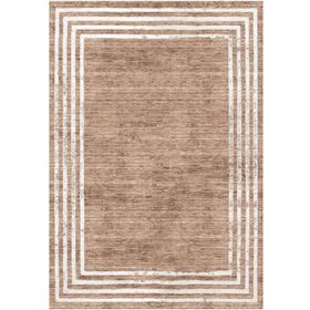 Çam Halı Gloria TD71601 Bej Art Deco Modern Desen Dokuma Saçaklı Kilim