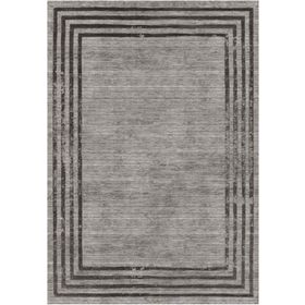 Çam Halı Gloria TD71603 Gri Art Deco Modern Desen Dokuma Saçaklı Kilim