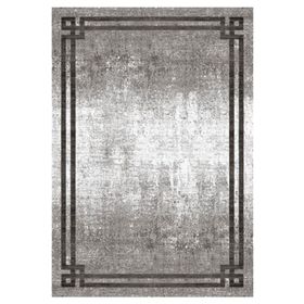 Çam Halı Gloria TD71704 Gri Art Deco Modern Desen Dokuma Saçaklı Kilim