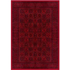 Çam Halı Gloria TD720 Bordo Afgan Desen Dokuma Saçaklı Kilim
